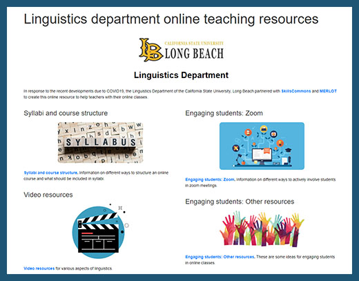 Linguistics Department CSU Long Beach Teaching Online
